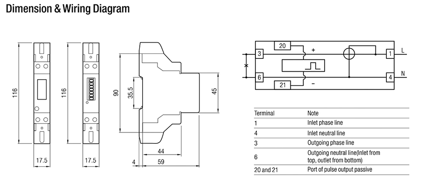 Mini Din Rail Kwh Super Capacitor Energy Meter