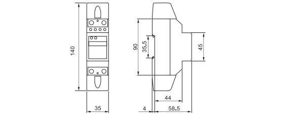 Single Phase 2Wire Din Rail Electric Meter 2P